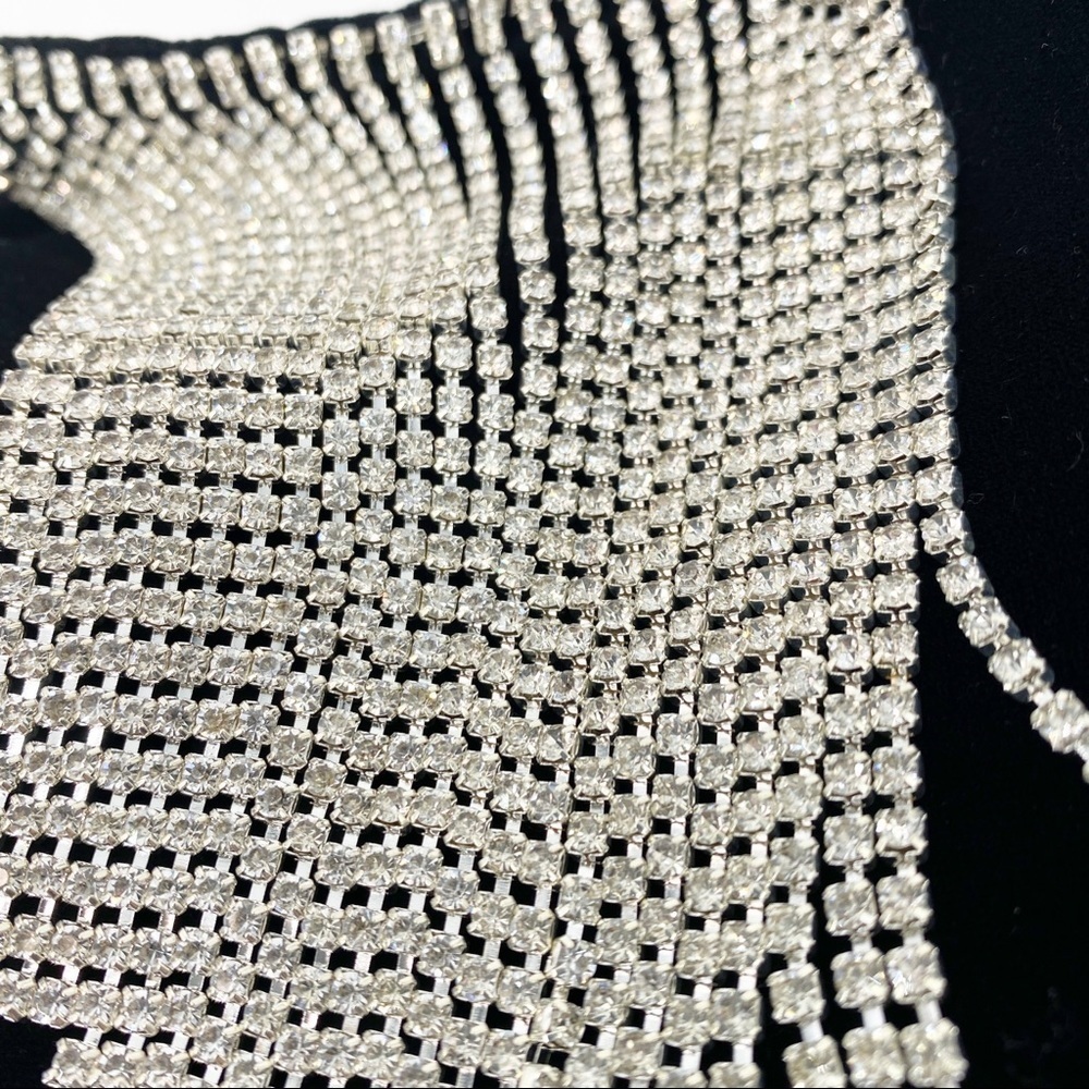 SOLD LPA Audra Dress Velvet Diamond Fringe womens XL black silver gemstone - Picture 7 of 16